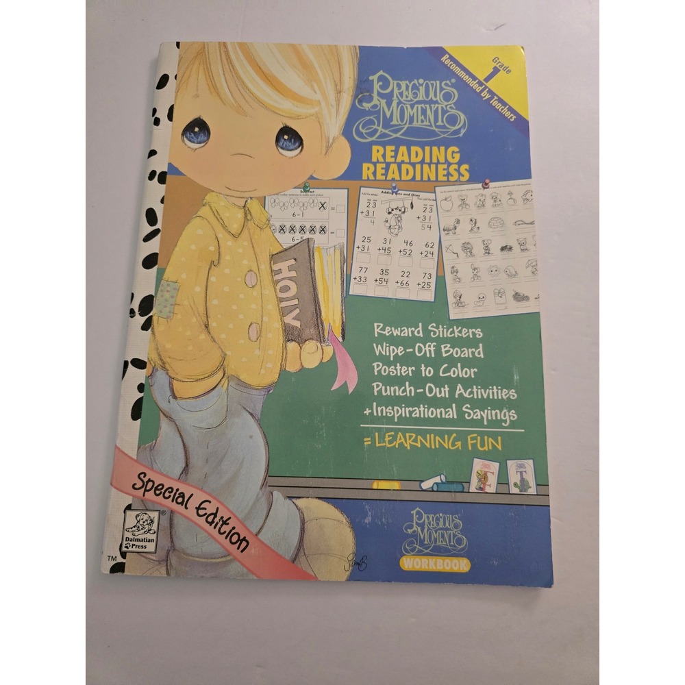 VTG Precious Moments Reading Readiness Grade 1 Workbook Stickers 1999 NEW
